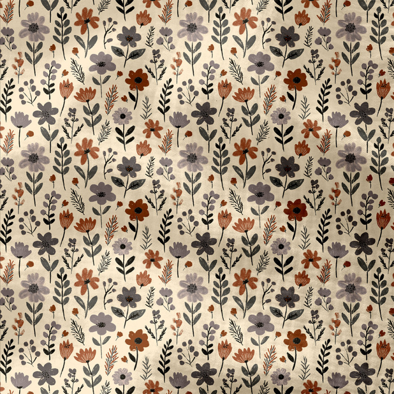 Printed Double Gauze MADDY Ecru / Camel